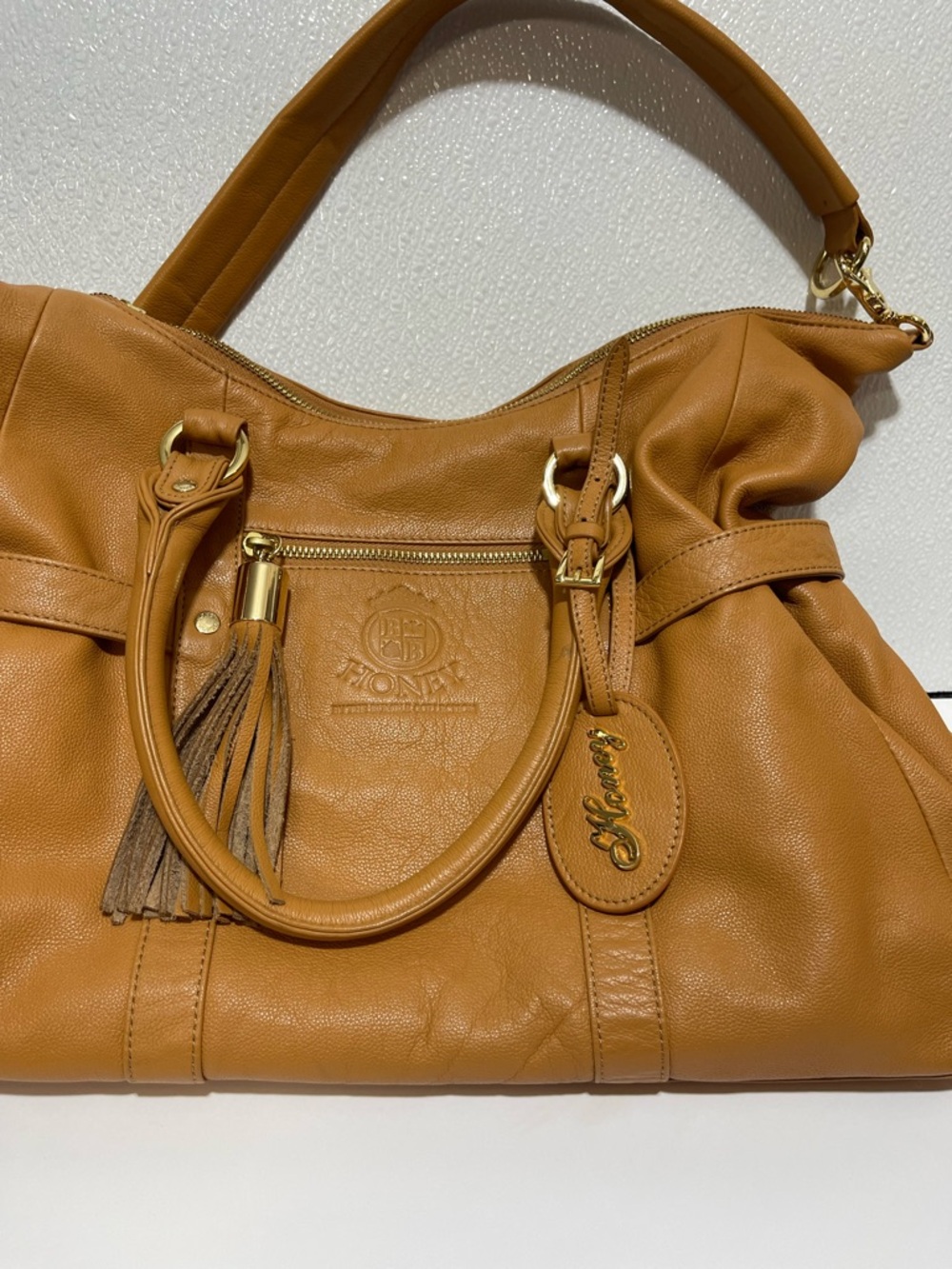 2/$60 Bumble and bumble Calfskin Leather Baby Bag with Tassel - “The Heiress”